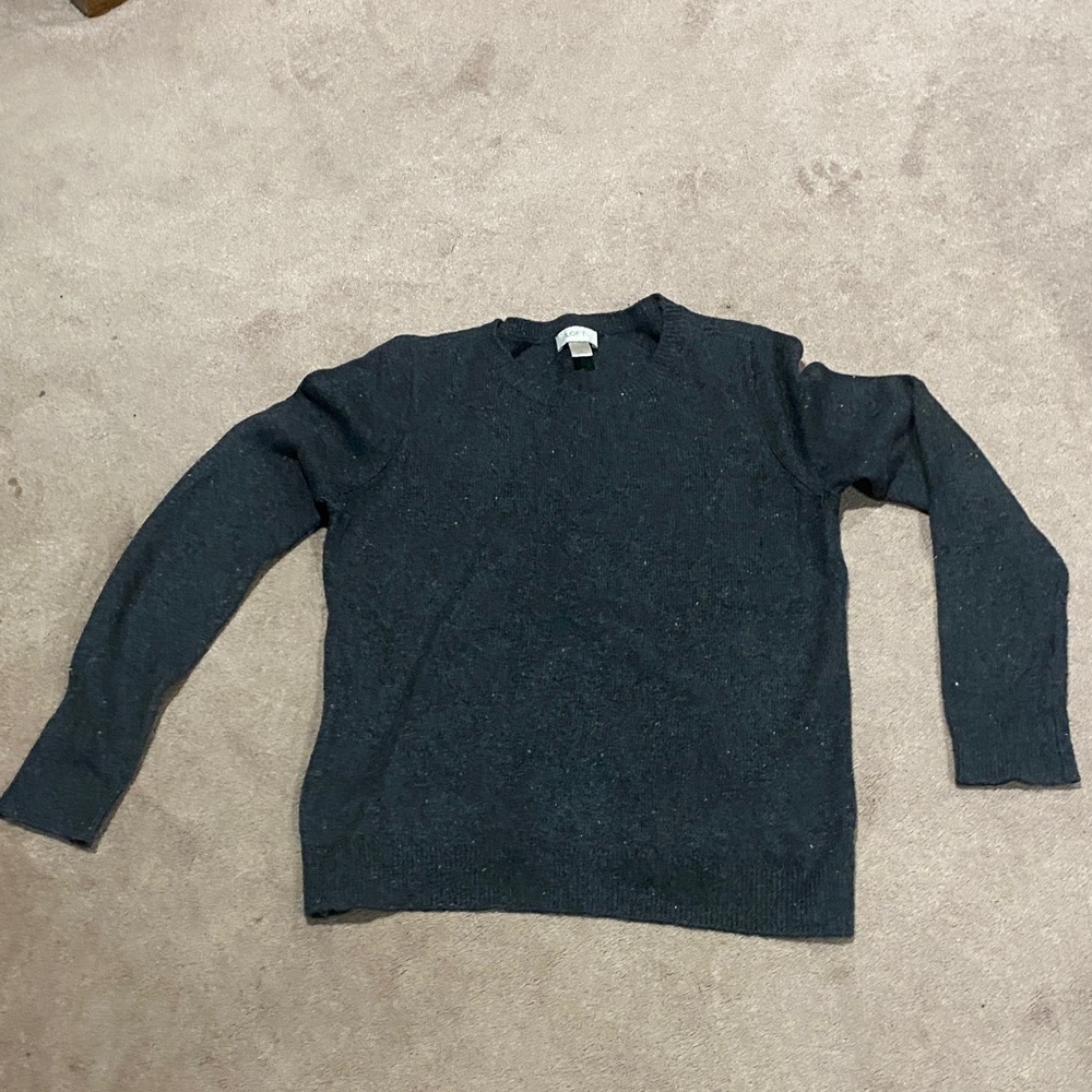 LOFT Women's Dark Gray Crewneck Sweater